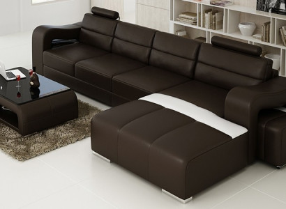 Couch Upholstery Suite Living landscape Design Corner sofa Leather new L-shape