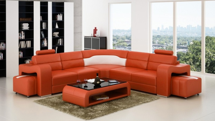 Corner sofa Sofa Couch Upholstery Living landscape Leather Corner Sofas Decoration Suite