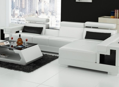 L-shape Sofa Couch Upholstery Suite Living landscape Design Corner sofa Leather