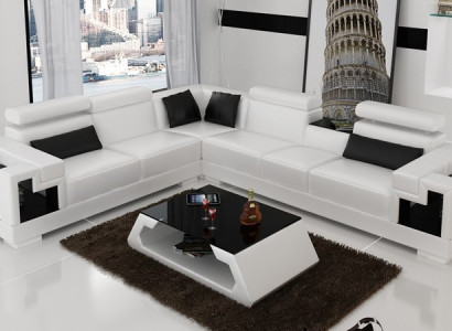 Corner sofa Sofa Couch Upholstery Living landscape Leather Corner Sofas Suite L-shape new