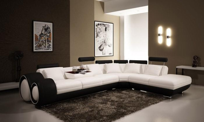 Sofa Corner sofa Couch Upholstery Seat Living landscape Suite L-shape Fabric