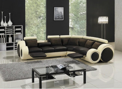 Corner sofa Leather Sofa Couch Upholstery Corner Seat Living landscape Suite L-shape Fabric