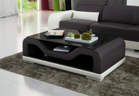 Black coffee table glass table sofa side modern table upholstered