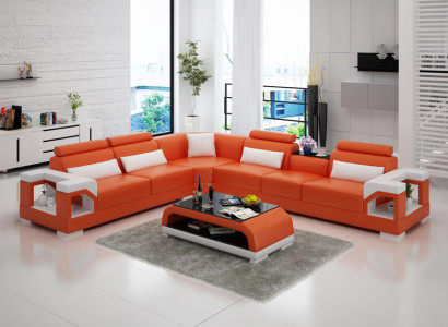 Modern Leather Sofa Couch Upholstery Corner suite Corner sofas Sofa Couches Corner sofa + USB