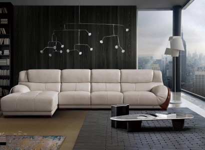 Corner Sofa Leather Upholstery Seat Corner Couch Suite Living Room Landscape