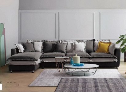 Corner Sofa Textile Seat Upholstery Couch Suite Living Room Landscape Sofas