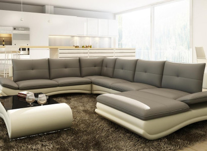 Leather sofa XXL U-shape Living room Couch Sofa Big leather couch Sofas