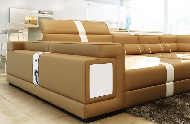 Luxury Living landscape Corner sofa Sofa Couch Upholstery Leather Seat U-shape