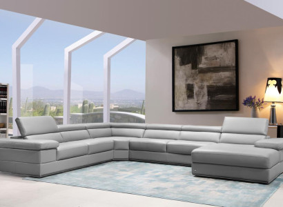 Leather sofa Couch Living landscape Corner sofa Corner Suite Design Modern Sofa 1530B