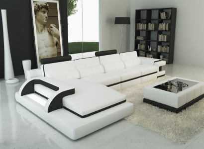 Leather sofa Corner sofa Upholstery Corner Suite Sofas Couches Sofa Living landscape