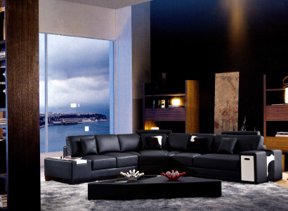 Designer Corner sofa Upholstery Living landscape Leather Couch Sofas Sofa XXL