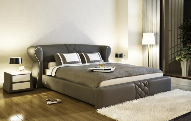 Leather Upholstery Bed Beds Hotel Classic s Designer Double Marriage Bedroom new