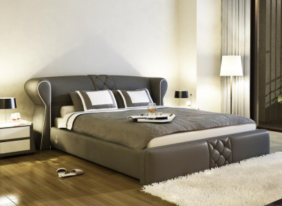 Leather Upholstery Bed Beds Hotel Classic s Designer Double Marriage Bedroom new