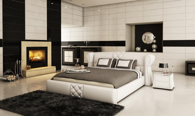 Leather Upholstery Bed Beds Hotel Classic s Designer Double Marriage Bedroom new