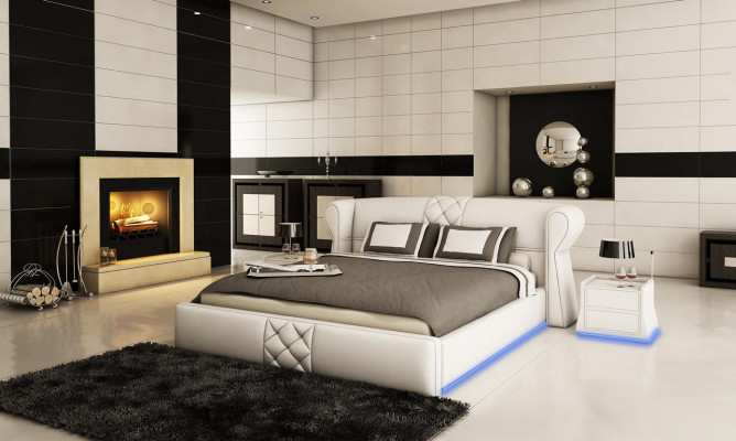 Leather Upholstery Bed Beds Hotel Classic s Designer Double Marriage Bedroom new