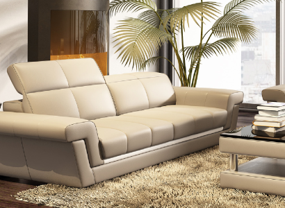 Leather sofa Couch Living landscape 3 Seater Design Modern Sofa 5136_3ER