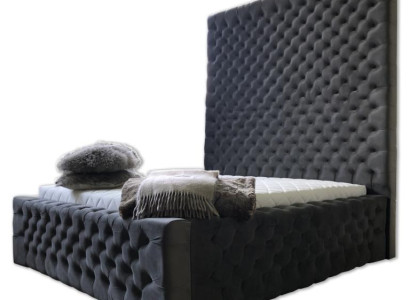 Designer Modern Chesterfield Bed in modern luxury style with high headboard