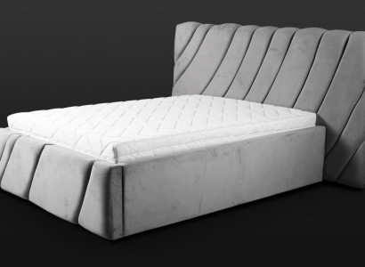 Gray Bed Velvet Beds Double bed 140x200 Design Beds Hotel Furnishings
