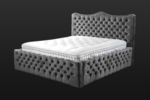 Chesterfield Bed Velvet Beds Double bed 160x200 Design Hotel Furnishings