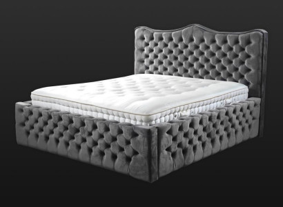 Chesterfield Bed Velvet Beds Double bed 160x200 Design Hotel Furnishings