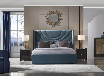 Exquisite large 5-piece bedroom set in contemporary style in the color Merengue