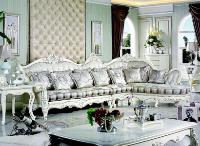 Classic r Charme Large Chesterfield corner sofa in Olive for your home