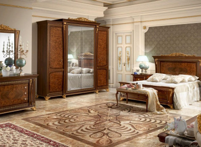 Baroque Rococo Luxury Set Beds Sets Bedside table Wardrobe 7 pcs. Bedroom