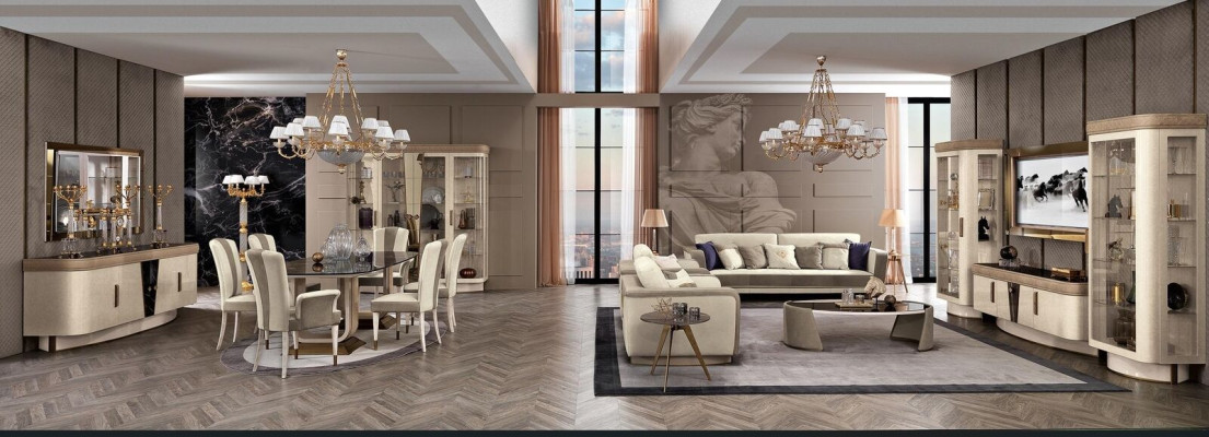 Wall unit set 4 pieces. Living room TV cabinet Display case Shelf Modern Suite Group Wood tv
