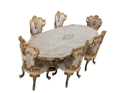 Complete Set Dining table + 6 Chairs Dining room Set Ess Group Wood Table Tables 7 pieces