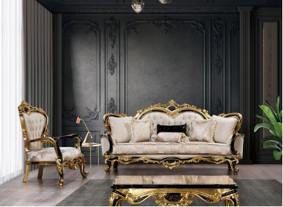 Sofa set Classic Luxury Sofas Armchair Living room set 3+1 Seat Chesterfield