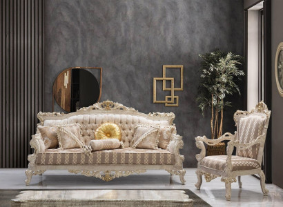 Sofa set Classic Luxury Sofas Armchair Living room set 3+1 Seat Chesterfield