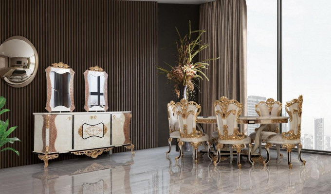Luxury Chair Set 6x Chairs Dining set Suite Dining room Chairs Classic Armchair