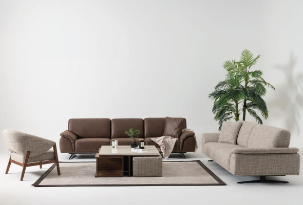 Luxury Living landscape three-seater sofa comfortable couches furniture brown