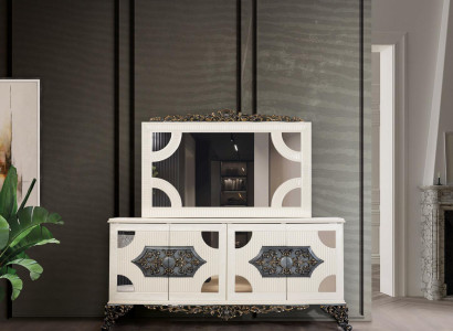 Chests of drawers Wardrobe with Mirror Noble Chest of drawers Buffet Baroque Rococo Wood Sideboard