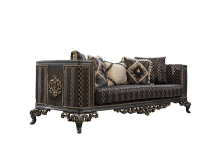 Baroque Rococo 3 Seater Designer Sofa Couch Upholstery Sofas Couches Fabric Textile new