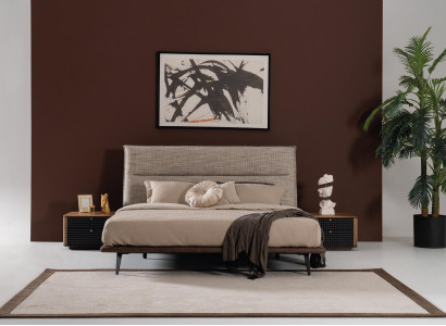 Italian Bedroom Bed 2x Bedside table 3pcs. Luxury style modern