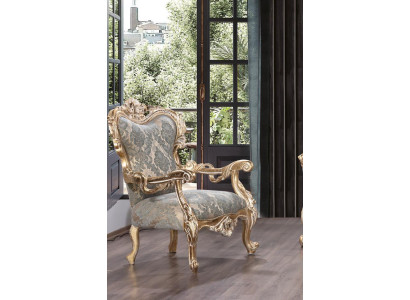 Armchair Wing Chair Chestefield Chair Seat Upholstery Couch Lounge Wood Luxury new