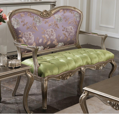 Baroque Rococo Stool Sofa Colorful Benches Couch Classic Furniture Chesterfield