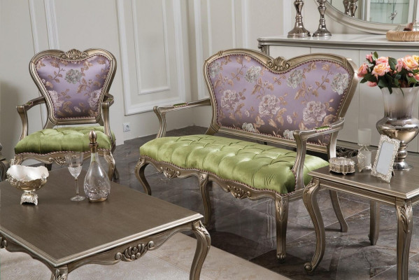 Baroque Rococo Stool Sofa Colorful Benches Couch Classic Furniture Chesterfield