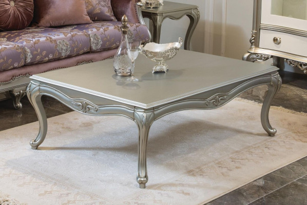 Luxury Coffee table Classic Coffee tables Silver Table Wood new