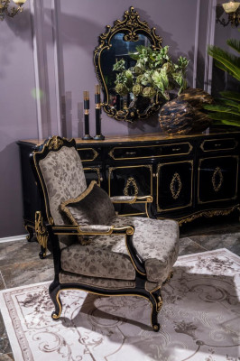 Armchair Upholstery Designer Textile 1 Seater Upholstery Single Seater Furniture Baroque