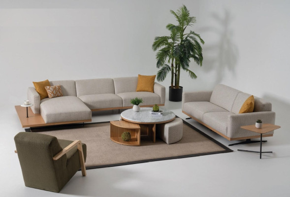 Corner sofa L-shape Sofa Armchair Coffee table Side table Upholstery