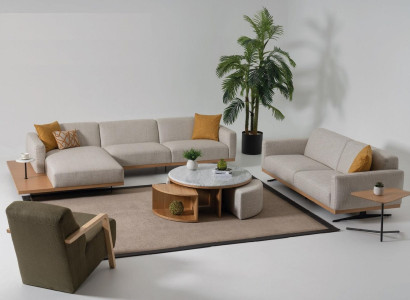 Corner sofa L-shape Sofa Armchair Coffee table Side table Upholstery