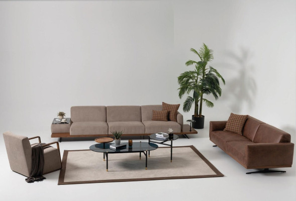 Luxury sofa set sofas 4+3+1 seat armchair 2x coffee table 4 pieces