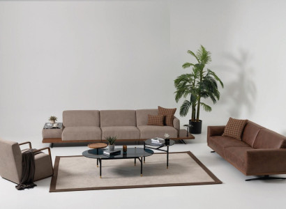 Luxury sofa set sofas 4+3+1 seat armchair 2x coffee table 4 pieces
