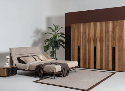 Modern Italian style bedroom furniture - 4-piece set in gray