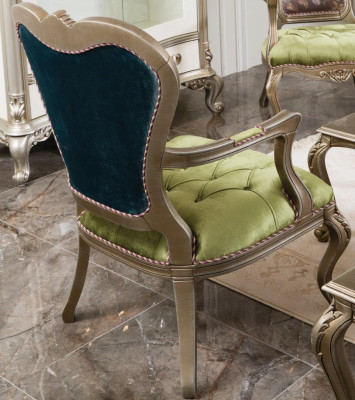 Armchair 1 Seater Green Living room Elegant Furniture Luxury Chesterfield new