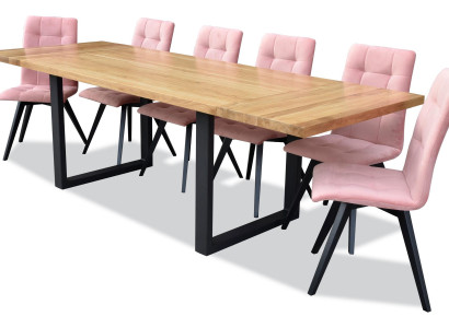Dining table 6x Chairs Classic Dining room Suite 7-piece set Rectangular Table Chair
