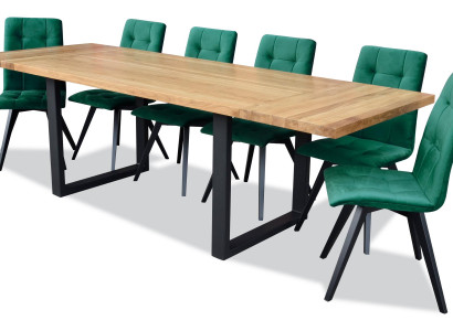 Design Dining Room Chair Set Metal Tables Armchair 6x Chairs Table Suite 7pcs.
