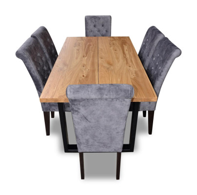 Modern Dining table Table Wood Dining room Suite 6x Chair Set Chairs 7 pcs Set new